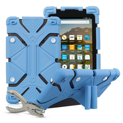 

Universal 7-8 Inch Tablet Case Silicone Shockproof Self-stand Protective Case Cover With DIY Puncher For 7-8 Inch IPad Android