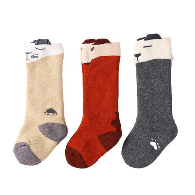 

3PCS Baby Girls Long Socks Newborn Knee High Socks Boy Leg Warmer Cotton Sock Fashion Socks