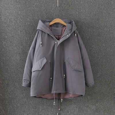 

2018 winter dress new big size womens short down jacket fat sister loose tide&thick hooded coat female
