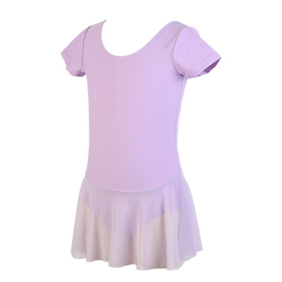 

Childrens Girls Concise Round Collar High-elastic Ballet Dancewear Fitness Body Building Dress gymnastics clothes