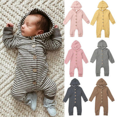 

Newborn Infant Baby Boy Girl Kids Cotton Hooded Romper Jumpsuit Clothes Outfits
