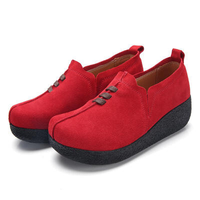 

2019 Spring Women Flats Shoes Platform Sneakers Shoes Woman Leather Suede Casual Shoes Slip On Flats Heels Creepers Moccasins