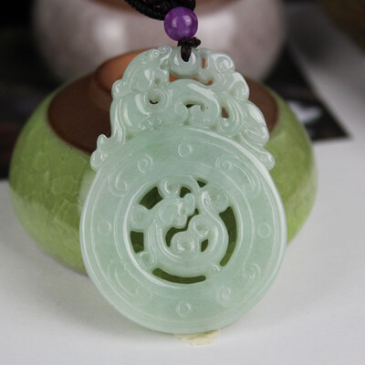 

Emerald A feicui Hollow out Antique dragon style jade pendant gift for men&women