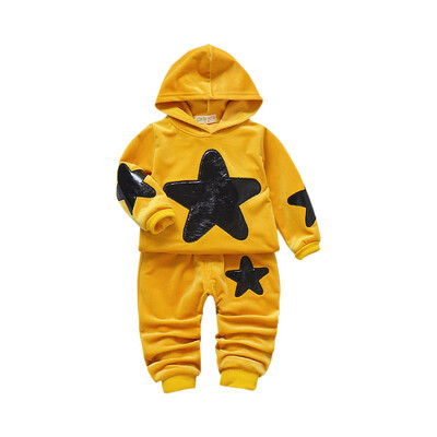 

Autumn Children Baby Boys Casual Long Sleeve Star Print Hoodie Blouse TopsPants Trouser Costume Set