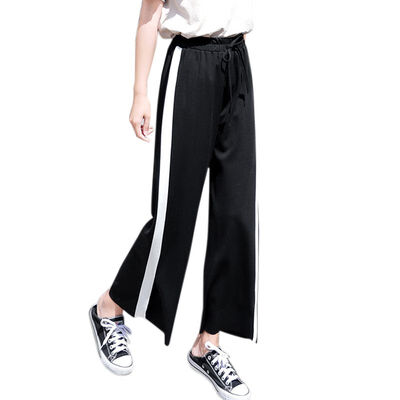 

Women New Style Casual Concise All-match Loose Long Style Color-blocked Pants