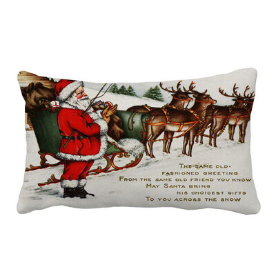 

Tailored Merry Christmas Pillow Cases Linen Sofa Cushion Cover Home Decor Pillow Core