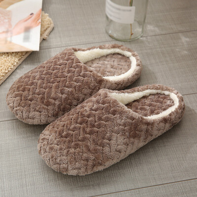 

Cotton Slippers Suede Non-slip Cotton Slippers Jacquard Soft Bottom Indoor Cotton Slippers Winter Warm Home Floor Bedroom Shoes