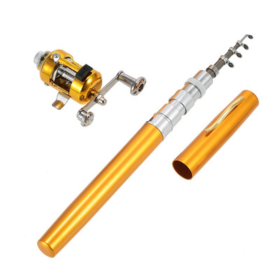 

Fishing Rod Reel Combo Kit Set Mini Telescopic Portable Pocket Pen Fishing Rod Pole Reel Aluminum Alloy Fishing Accessories
