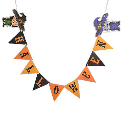 

Halloween Pumpkin Skull Witch Banner Decoration Ornament DIY Pull Banner Family Party Banner