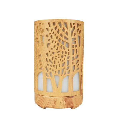 

Openwork Wood Grain Ultrasound Aroma Diffuser Household Ultrasound Humidifier Bedroom Essential Oil Aromatherapy MachineLight-col