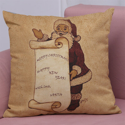 

Gobestart New Christmas Cotton Linen Pillow Case Sofa Cushion Cover Home Decor