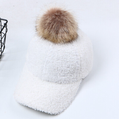 

New hat mens lamb lamb ins letter casual cap Korean version of the black flag bent roof baseball cap