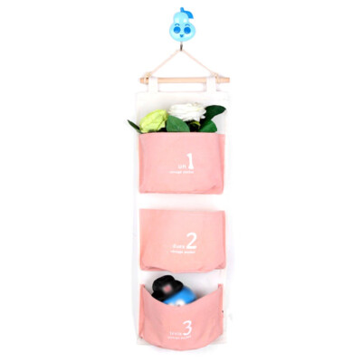 

3 Layers Printed Hanging Storage Bag Wall Door Closet Hanging Storage Organizer Kitchen Bathroom Living Room Sundries Bags