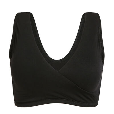 

Lady Cotton Front Cross Wide Shoulder Strap Women BraPush-up Deep V Plus Size Underwear