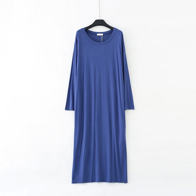 

Pregnant Women Loose Modal Nightdress Ladies Long-sleeved Dress Large Size Long Night Dress