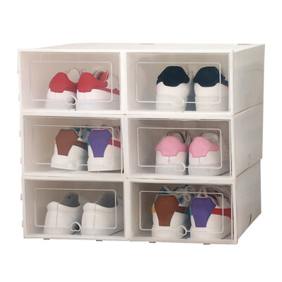 

Transparent shoe box storage box mens thick clamshell combination shoe cabinet Plastic shoe box desktop storage artifact