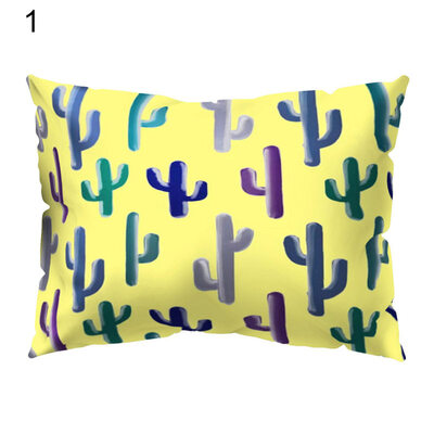 

Circle Fish Dot Stripe Cactus Pillow Case Cushion Cover Sofa Bed Car Hotel Decor