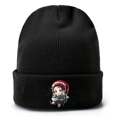 

redCherry Anime Demon Slayer Kimetsu No Yaiba Embroidery Skull Beanies Hat Cap Hip Hop Knitted Winter Hats