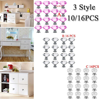 

1016 Pcs Crystal Cabinet Handles Door Knobs Dresser Cupboard Drawer Pull Handle