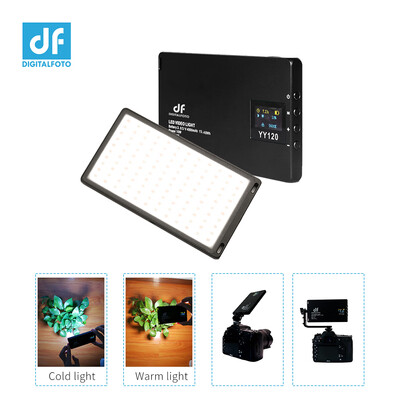 

DF DIGITALFOTO YY120 10W Bi-Color LED Video Light Ultra Thin Dimmable Panel Light 3300K-5600K CRI 95 for Vlogging Video Wedding P