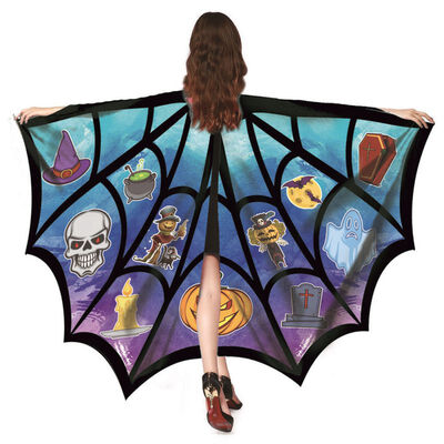 

Rotating Fairy Wings Chiffon CloakWith Neck Sleeve Hand Pull Position Suitable Halloween Party Masquerade Decorations Cloak