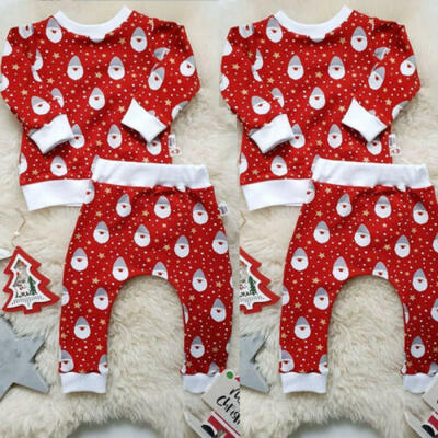 

UK Newborn Toddler Baby Girl Boy T-Shirt Tops Romper Pants Outfits Set Clothes