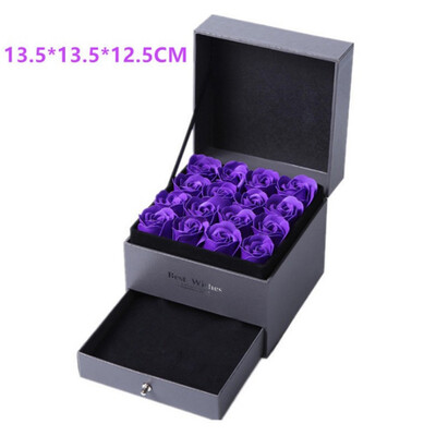 

Romantic Valentines Day Rose Soap Flower Jewelry Storage Box Home Festive Party Supplies Artificial Decorations Dried Flowers
