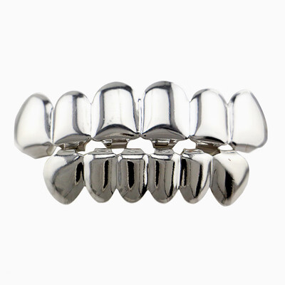 

Hip Hop Gold Teeth Top&Bottom Teeth Cover Dental Vampire Teeth Caps Mouth Halloween Party Supplies