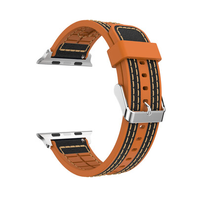 

〖Follure〗Leather Silicone Watch Bracelet Strap Band For Apple Watch Series 123 38mm BK