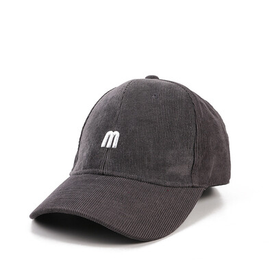 

Hat ladies fallwinter new corduroy baseball cap Korean version of three-dimensional small  embroidery student lovers Cap men