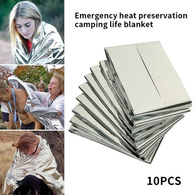

Willstar 10 PCS Emergency Outdoor Thermal Blanket Silver Space Blanket Perfect Survival Gear 130210 CM