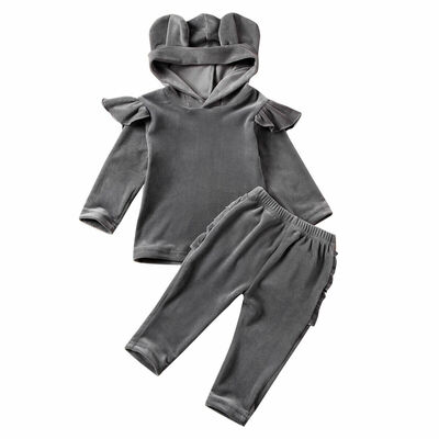 

2PCS Baby Girls Boys Kids Hooded Tops Pants Clothes Outfits Sets Tracksuit