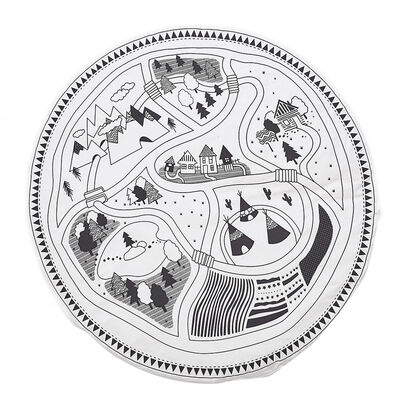 

Nordic Style Baby Play Mats Carpet Kids Room Country Map Soft Cotton Children Crawling Mats Round Floor Rug Playmats
