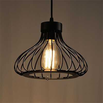 

〖Follure〗Vintage Industrial Wind Wrought Iron Cage Chandelier Without Light Bulb And Plug