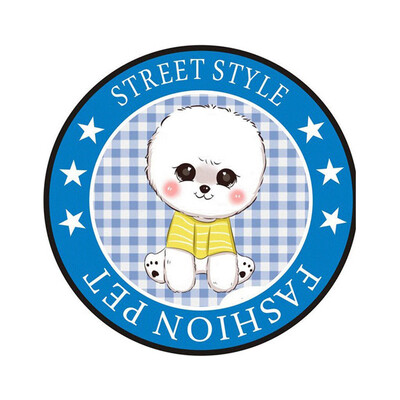

Gobestart Pet Mat Printed Soft Fabric Round Floor Mat Carpet Room Area Bedroom Rug