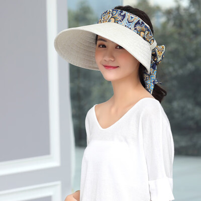 

New Korean version of the empty top hat sackcloth breathable folding summer sunshade cap tourist beach cap