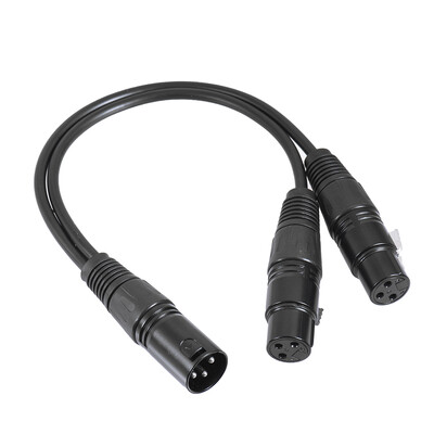 

03m 1ft XLR Y Cable Cord 3-Pin Male to Dual Female Plug for Microphone Mixer Mixing Console