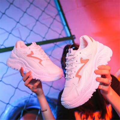 

2019 Fashion Sneakers Women Casual Shoes Net surface PU Ladies Casual Shoes Large Size Flat Chaussures Femme Drop Shipping F161