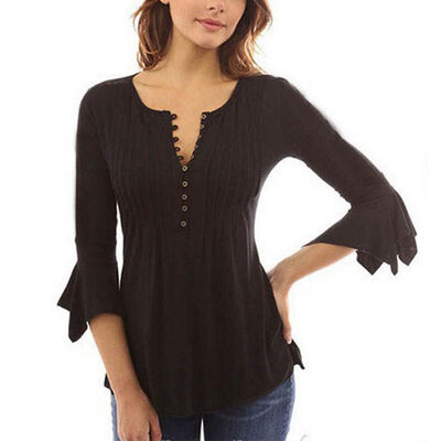 

New Women Blouse Shirts Elegant Ruffles Women Tops Plus Size  Flare Sleeve White Casual Loose Shirt blusas feminina W1