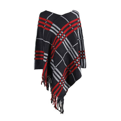

Shawl Cloak Sweater Female Personality Fashion Diagonal Stripe Set Head Sexy V-Neck Comfortable Simple And Simple Temperament