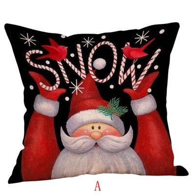 

Tailored Happy Christmas Pillow Cases Linen Sofa Cushion Cover Home Decor Pillow Case
