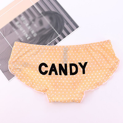 

Fashion Sexy Milk Silk Lady Low Waist Briefs Women Panties Print Breathable Underpants
