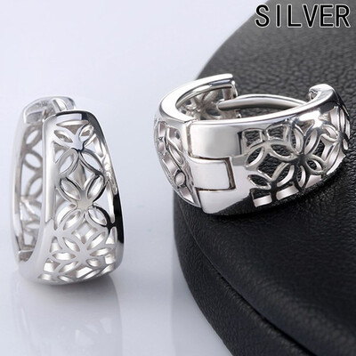 

Women Fashion Jewelry Elegant Ear Stud Hoop Dangle Four Leaves Flower Earrings Vintage
