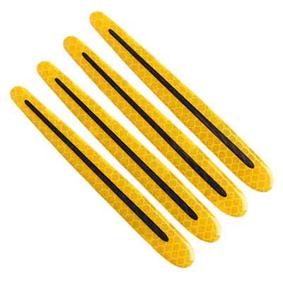 

4pcs Car Door Handle Safety Stickers Reflective Warning Strips Decal Auto Trim