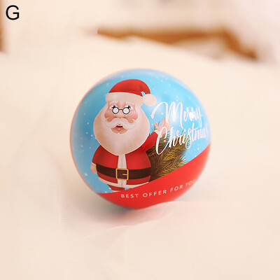 

Gobestart Tinplate Round Ball Boxes Galaxy Santa Tree Hanging Decorations Party