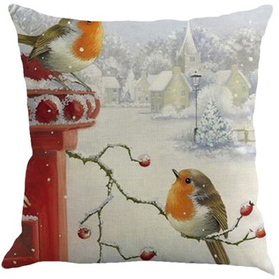 

〖Follure〗Christmas Cotton Linen Sofa Car Home Waist Cushion Cover Throw Pillow Case A