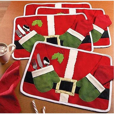 

Christmas big table runner tablecloth tableware Christmas mat decoration accessories