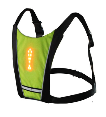 

TONGKUN Turn Signal Light Reflective Vest Backpack Wireless Remote Control LED Running Luminous Warning Bicycle Waist Bag
