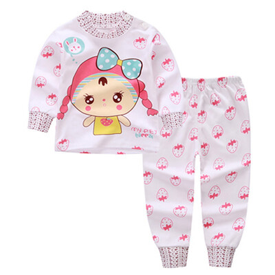 

Children Pajamas Sets Boys Cotton Sleepwear Suit Autumn Spring Girls Pajamas Long Sleeve TopsPant 2pcs Cartoon Outfits Set