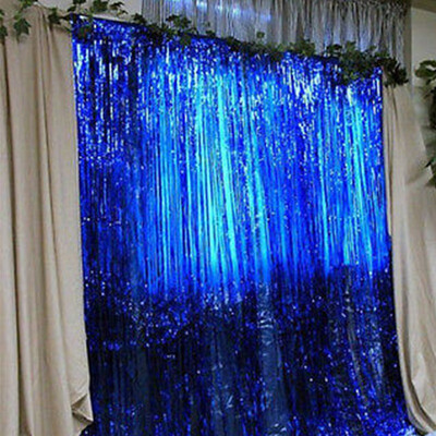 

Metallic Fringe Curtain Festival Foil Tinsel House Room Home Decor Chritmas Party Curtains